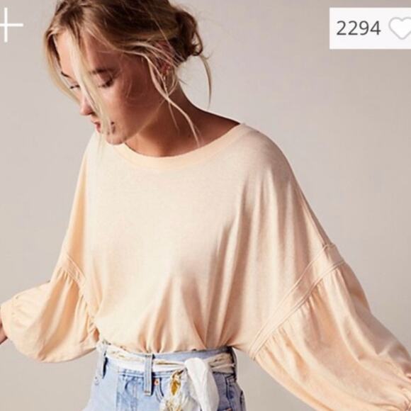 FREE PEOPLE | Sugar Rush Balloon Sleeve Tee | XS - Picture 1 of 5